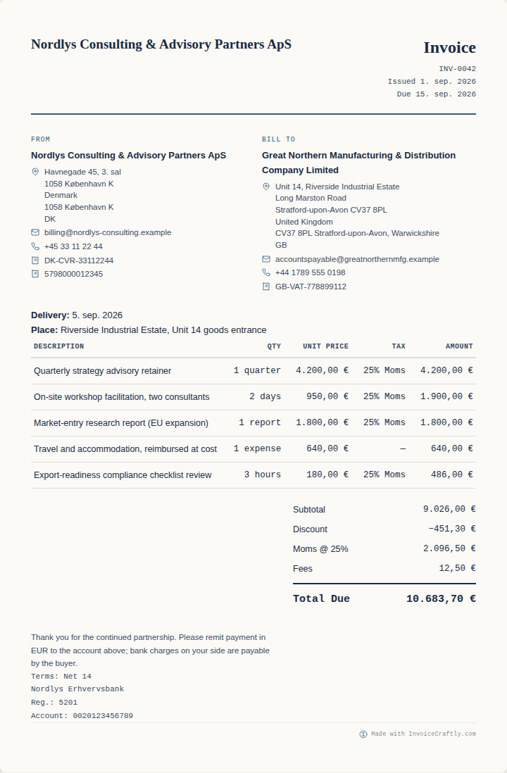 Professional invoice design preview