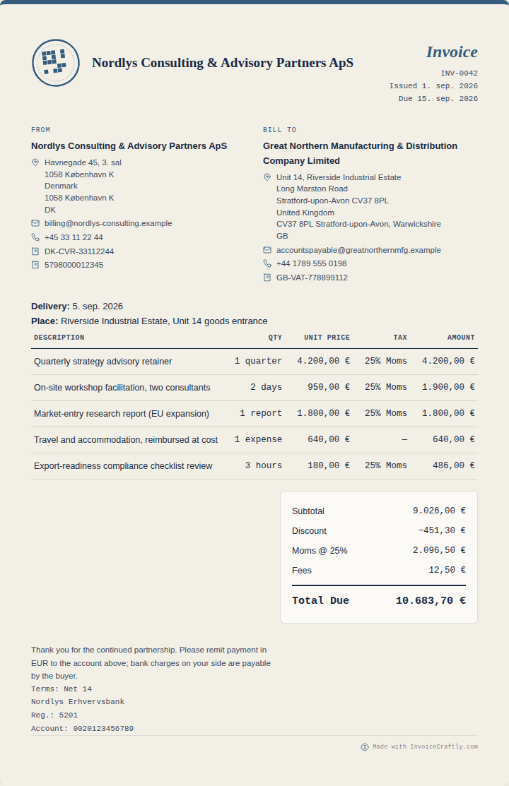 Studio invoice design preview